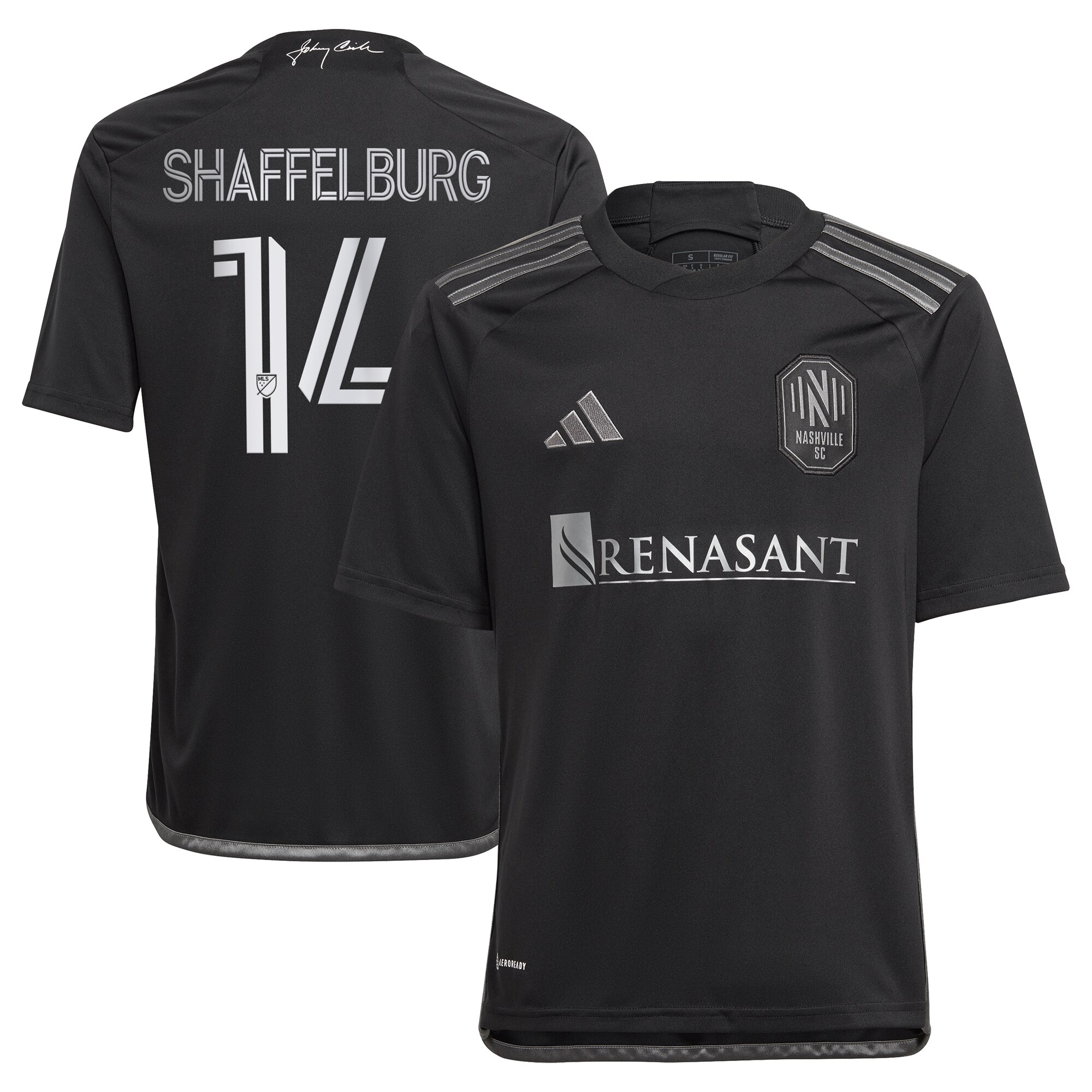 youth nashville sc jacob shaffelburg adidas black 2024 man in black kit replica player jersey | San Jose Earthquakes Hats, Jerseys & MLS Apparel