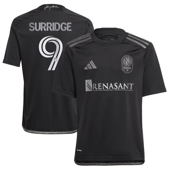 youth nashville sc sam surridge adidas black 2023 man in black kit replica player jersey | San Jose Earthquakes Hats, Jerseys & MLS Apparel