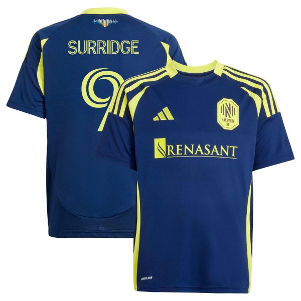 youth nashville sc sam surridge adidas navy 2025 the heart of nashville kit replica player jersey | San Jose Earthquakes Hats, Jerseys & MLS Apparel
