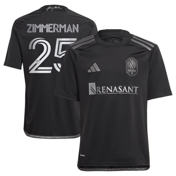 youth nashville sc walker zimmerman adidas black 2023 man in black kit replica player jersey | San Jose Earthquakes Hats, Jerseys & MLS Apparel