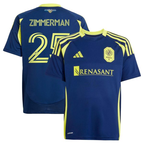 youth nashville sc walker zimmerman adidas navy 2025 the heart of nashville kit replica player jersey | San Jose Earthquakes Hats, Jerseys & MLS Apparel