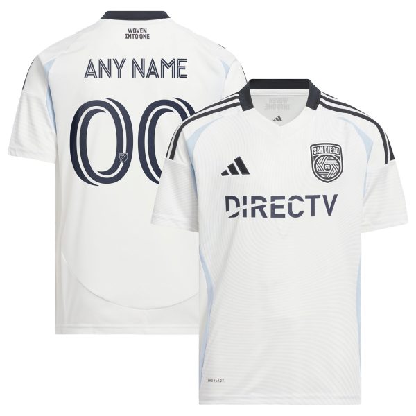 youth san diego fc adidas white 2025 woven into one replica custom jersey | San Jose Earthquakes Hats, Jerseys & MLS Apparel