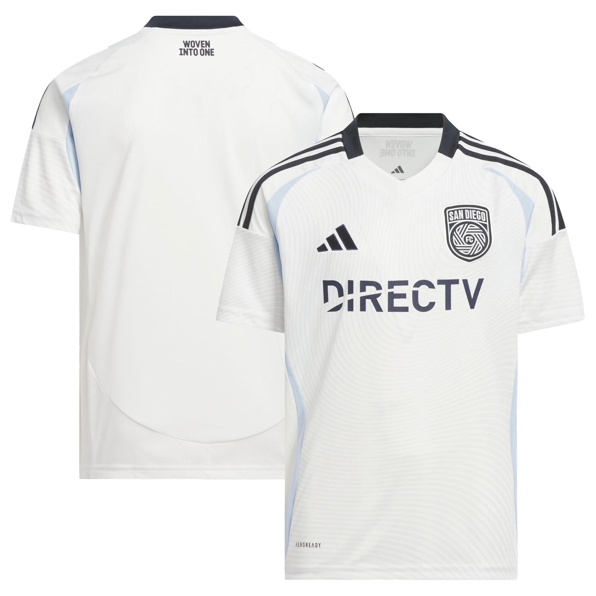 youth san diego fc adidas white 2025 woven into one replica jersey | San Jose Earthquakes Hats, Jerseys & MLS Apparel