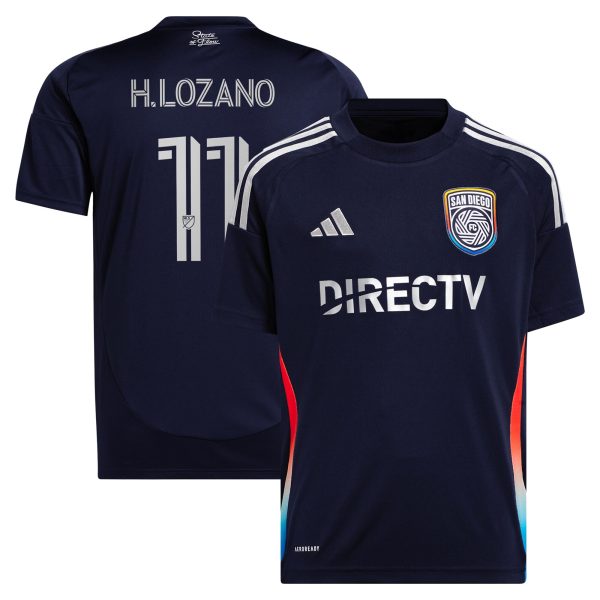 youth san diego fc hirving lozano adidas navy 2025 state of flow replica player jersey | San Jose Earthquakes Hats, Jerseys & MLS Apparel
