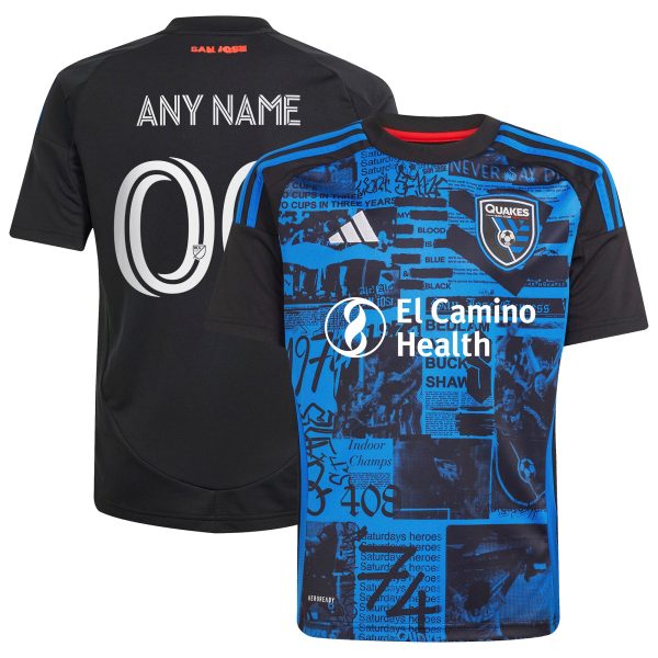 youth san jose earthquakes adidas black 2025 headliner replica custom jersey | San Jose Earthquakes Hats, Jerseys & MLS Apparel