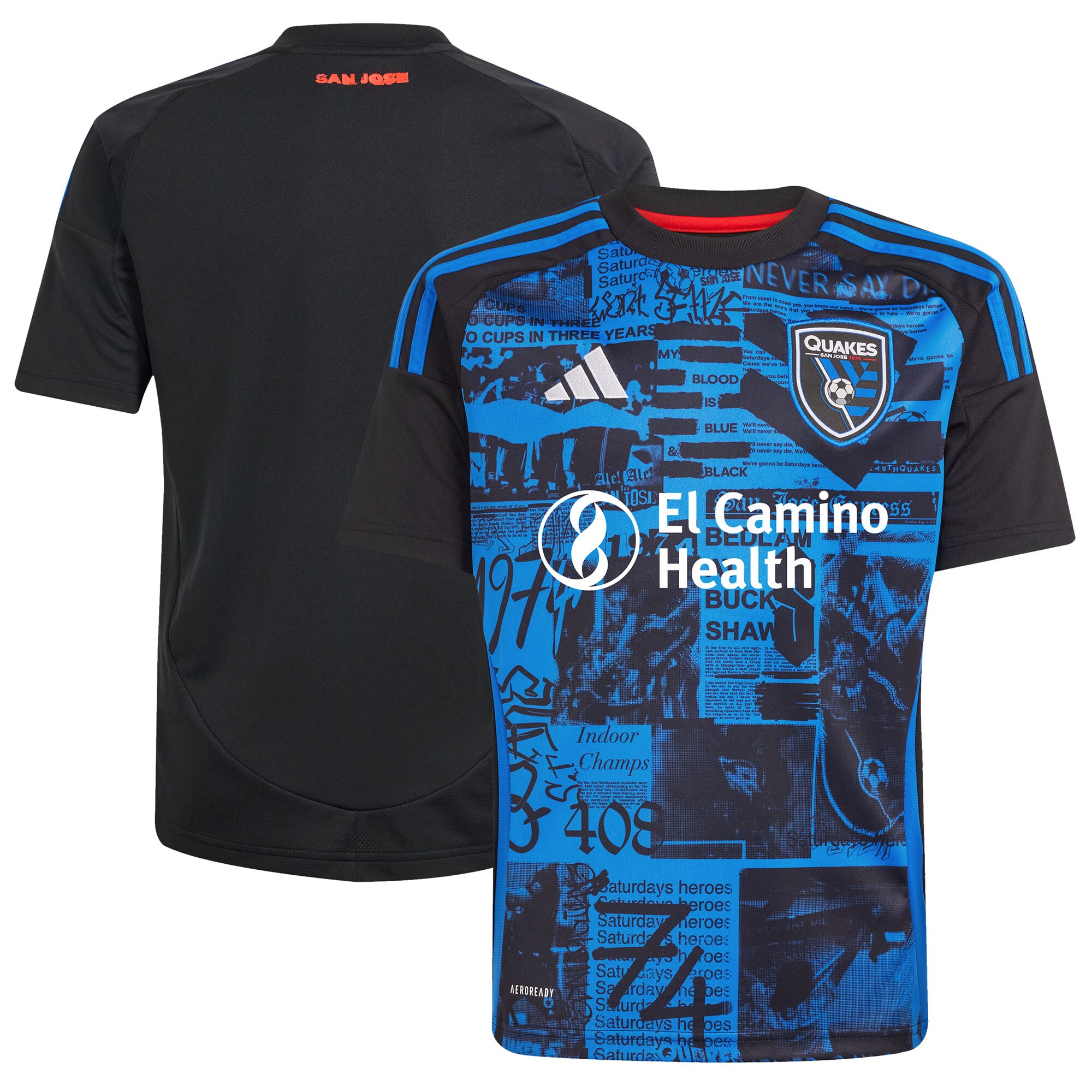 youth san jose earthquakes adidas black 2025 headliner replica jersey | San Jose Earthquakes Hats, Jerseys & MLS Apparel