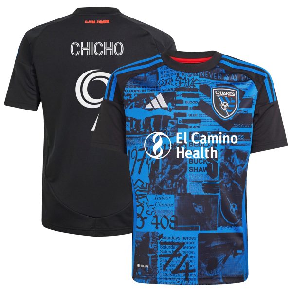 youth san jose earthquakes cristian arango adidas black 2025 headliner replica player jersey | San Jose Earthquakes Hats, Jerseys & MLS Apparel