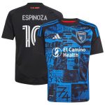 youth san jose earthquakes cristian espinoza adidas black 2025 headliner replica player jersey | San Jose Earthquakes Hats, Jerseys & MLS Apparel