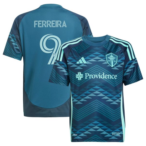 youth seattle sounders fc jesus ferreira adidas blue 2025 the salish sea kit replica player jersey | San Jose Earthquakes Hats, Jerseys & MLS Apparel