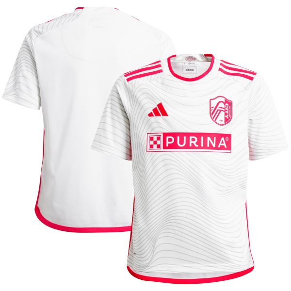 youth st. louis city sc adidas white 2024 the confluence kit replica jersey | San Jose Earthquakes Hats, Jerseys & MLS Apparel