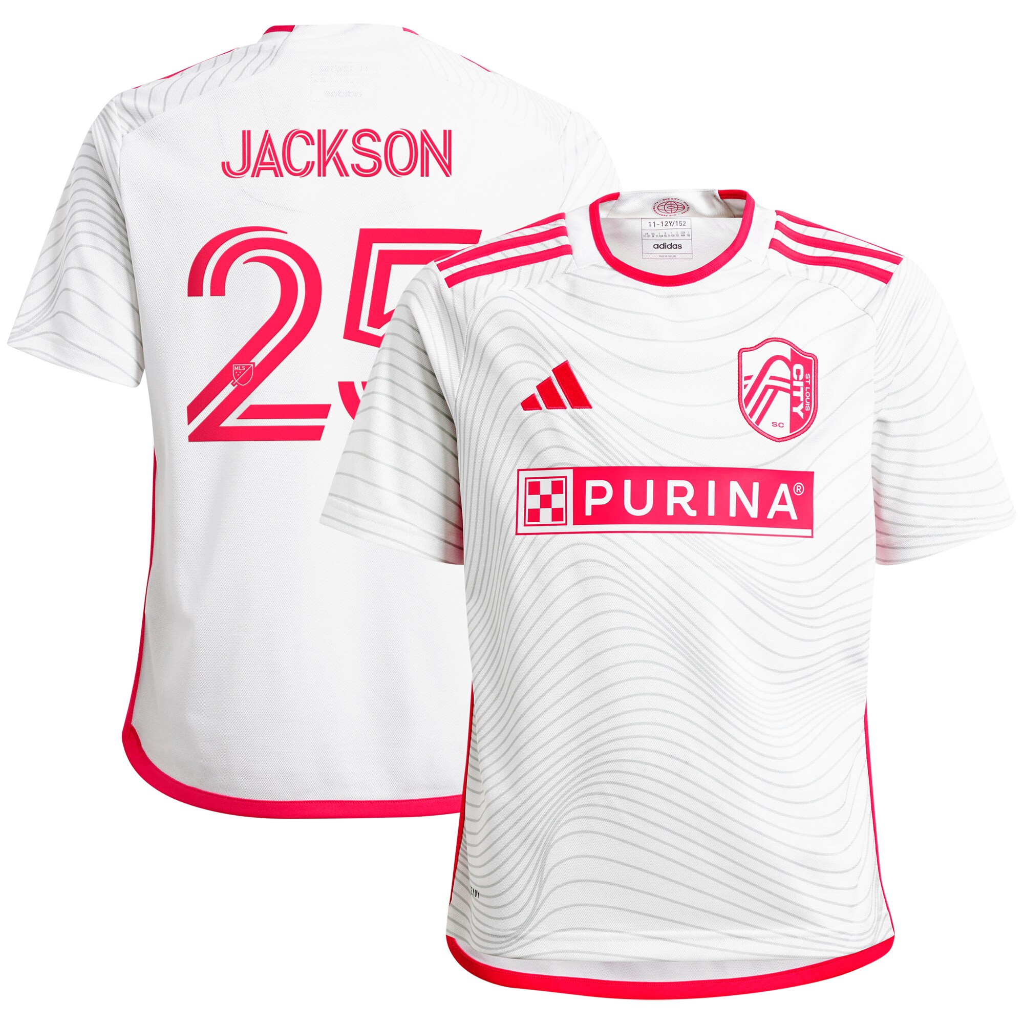 youth st. louis city sc aziel jackson adidas white 2024 the confluence kit replica player jersey | San Jose Earthquakes Hats, Jerseys & MLS Apparel