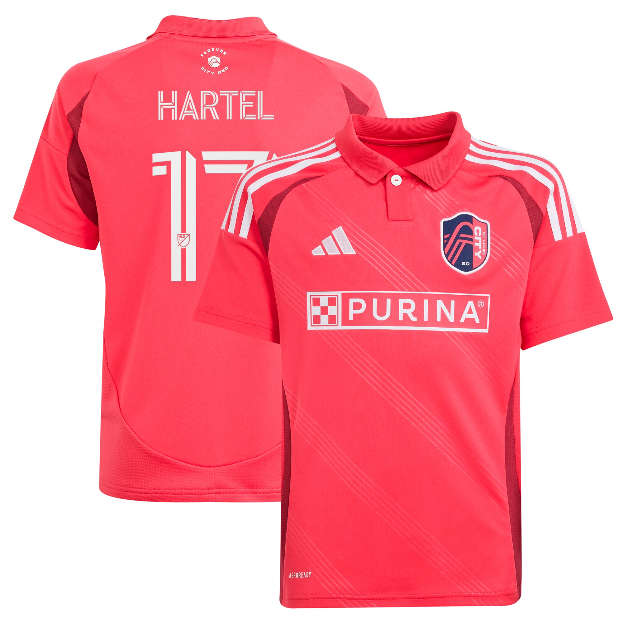 youth st. louis city sc marcel hartel adidas red 2025 forever city red replica player jersey | San Jose Earthquakes Hats, Jerseys & MLS Apparel