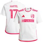 youth st. louis city sc marcel hartel adidas white 2024 the confluence kit replica player jersey | San Jose Earthquakes Hats, Jerseys & MLS Apparel