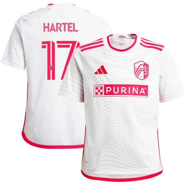 youth st. louis city sc marcel hartel adidas white 2024 the confluence kit replica player jersey | San Jose Earthquakes Hats, Jerseys & MLS Apparel